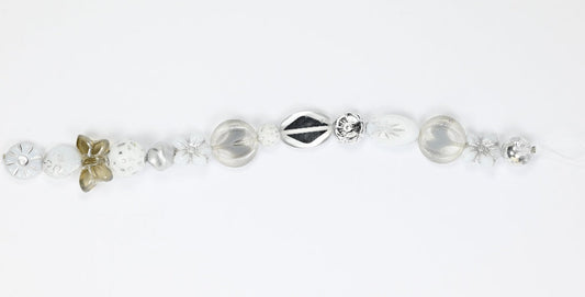 OUTLET 10 grams Stranded Bead Mix, size mix,  (silver), Glass, Czech Republic