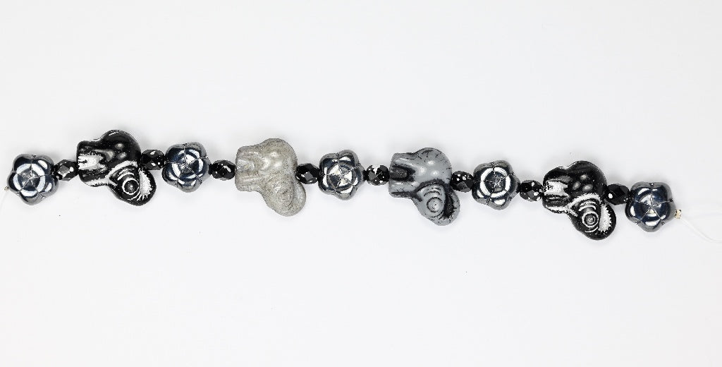 3 Stk. Stranded Bead Mix Elefant, Glas, Tschechische Republik