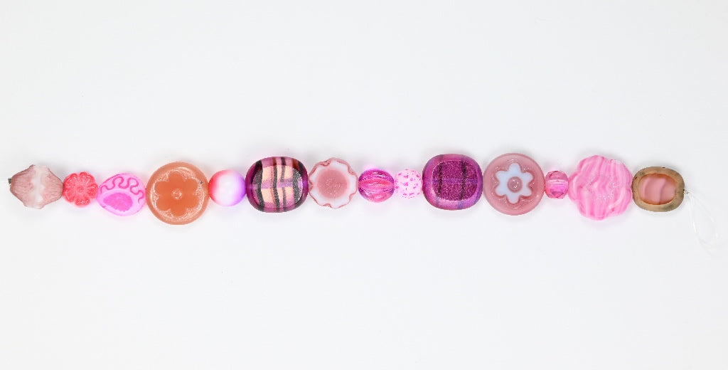 3 Stk. Stranded Bead Mix Pink, Glas, Tschechische Republik