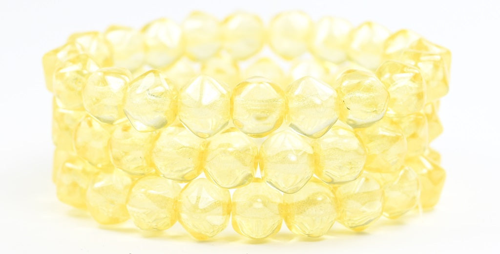 Irregular Rounded Beads, Crystal Luster Yellow Full Coated (00030-14483), Glass, Czech Republic