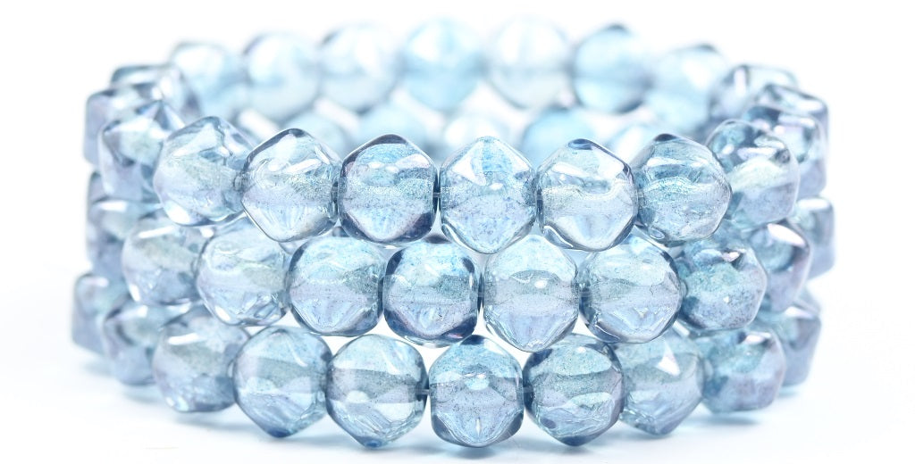 Irregular Rounded Beads, Crystal Luster Blue Full Coated (00030-14464), Glass, Czech Republic