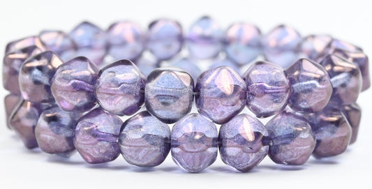 不规则圆珠，水晶光泽紫罗兰（00030-14494），玻璃，捷克共和国