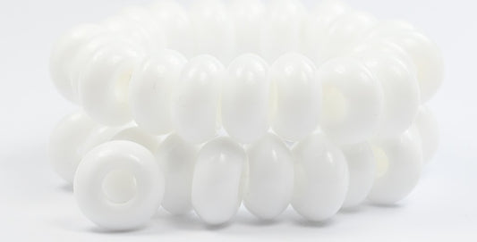Ring Spacer Beads, White (02010), Glass, Czech Republic