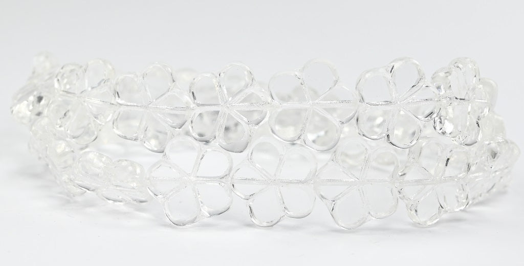 Table Cut Flower Beads, Crystal (00030), Glass, Czech Republic