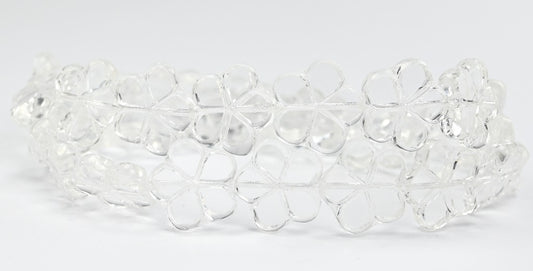 Table Cut Flower Beads, Crystal (00030), Glass, Czech Republic