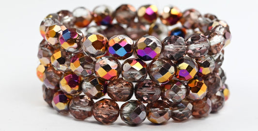Feuerpolierte runde facettierte Perlen, Crystal Sliperit (00030-29500), Glas, Tschechische Republik