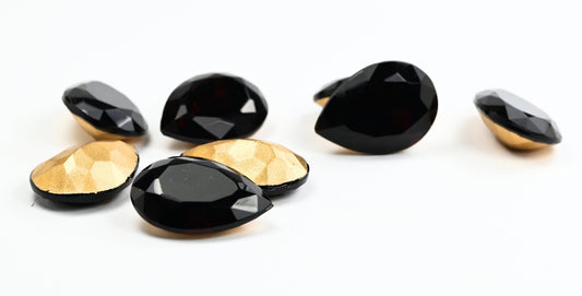 ティアドロップ・ポインテッド・バック・キャブ、マドフィラ・トパーズ・シミ（MADFIRA-TOPAZ-SIMI）、ガラス、チェコ共和国 ~ STRANDED