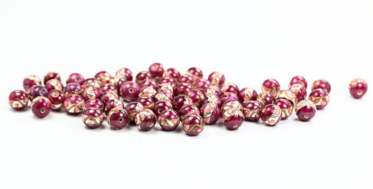 Pressed Beads, Red (232-A), Glass, Czech Republic