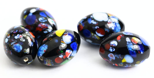 Pressed Beads,  (black), Glass, Czech Republic