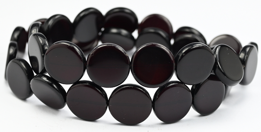 奥特莱斯 10克硬币珠，17 x 17毫米，透明红色（90110），玻璃，捷克共和国