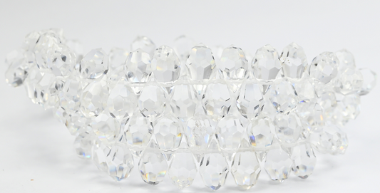 Special Cut Teardrop Faceted Beads, Crystal (00030), Glass, Czech Republic