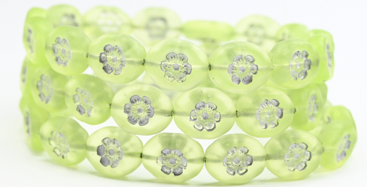 OUTLET 10 grams Two Bell Beads, 14 x 11 mm, Transparent Yellow Silver Lined Matte (80130-54201-84100), Glass, Czech Republic