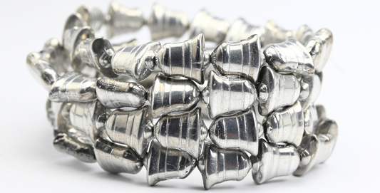 フラットベルビーズ、クリスタルクリスタルシルバーハーフコーティング2X（00030-27001-2X）、ガラス、チェコ共和国