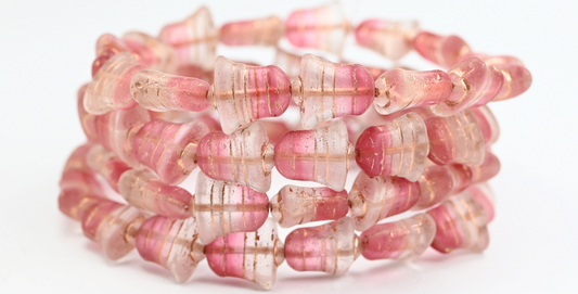 Flat Bell Beads, Mixed Colors Trr Copper Lined (MIX-TRR-54200), Glass, Czech Republic ~ STRANDED