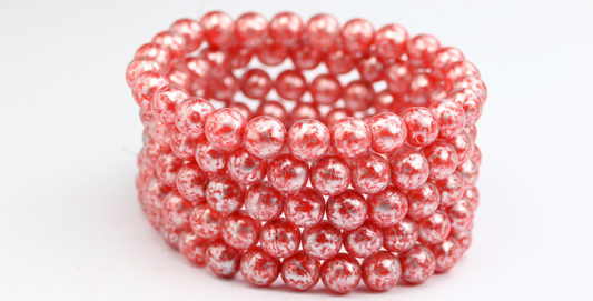 Round Pressed Glass Beads Druck, 96020 86700 (96020-86700), Glass, Czech Republic