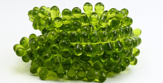 Pear Drop Pressed Glass Beads, 54210 (54210), Glass, Czech Republic