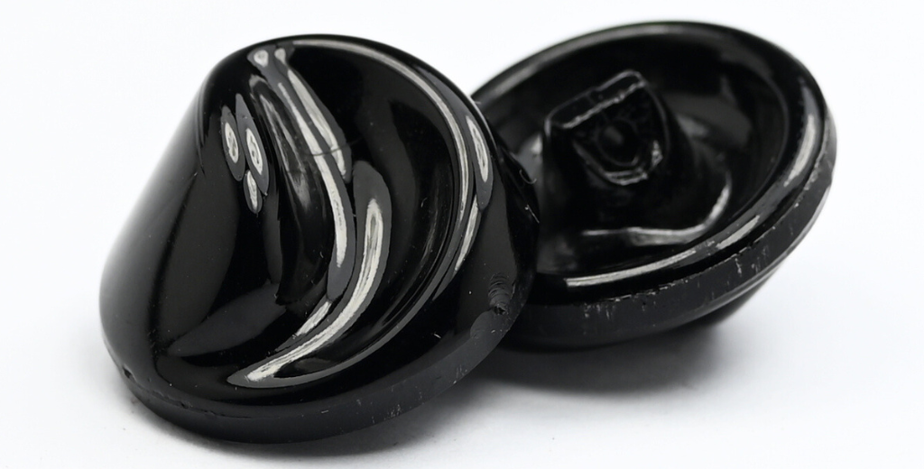 Czech Glass Hand Made Button Knob, black (black), Glass, Czech Republic