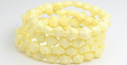 Big Shaped Beads, White Luster Yellow Full Coated (02010-14483), Glass, Czech Republic