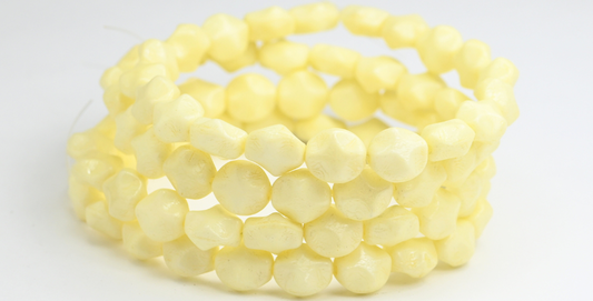 OUTLET 10 grams Big Oval Beads, White Luster Yellow Full Coated (02010-14483), Glass, Czech Republic