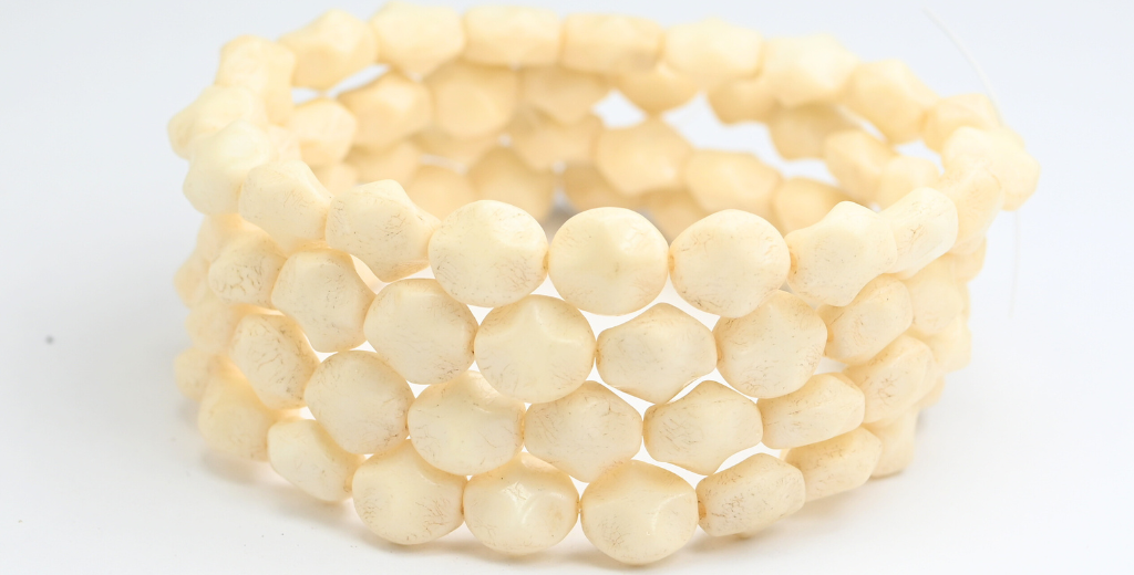 Big Shaped Beads, White Luster Brown Full Coated (02010-14413), Glass, Czech Republic