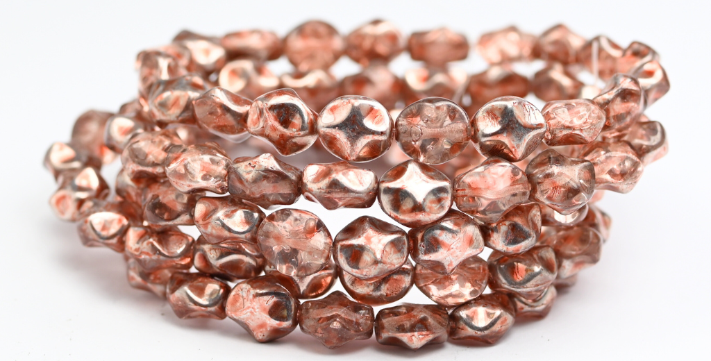 Big Shaped Beads, Crystal Crystal Silver Half Coating Light Pink Peach (00030-27001-34305), Glass, Czech Republic