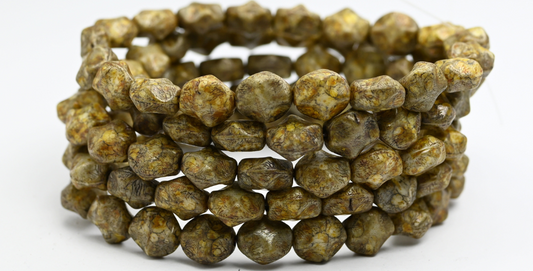 大形珠子，白色塞内加尔蓝（02010-15664），玻璃，捷克共和国