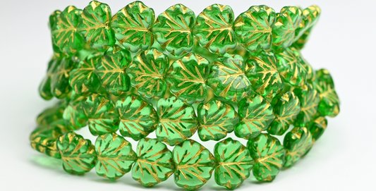 OUTLET 10 grams Maple Leaf Beads, 13 x 11 mm, 50600 54341 (50600-54341), Glass, Czech Republic