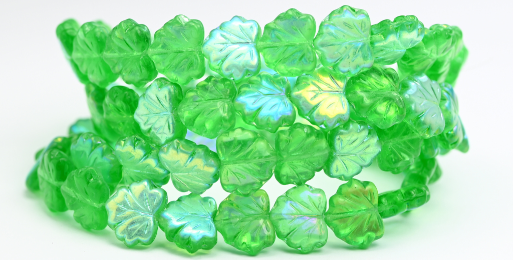 OUTLET 10 grams Maple Leaf Beads, 13 x 11 mm, 50600 Ab (50600-AB), Glass, Czech Republic