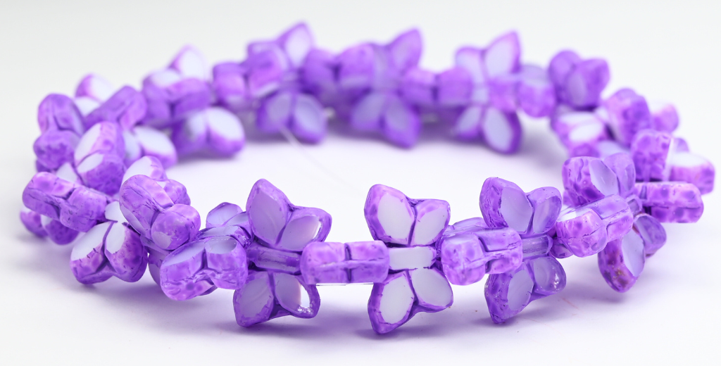 Table Cut Butterfly Beads, Silk Lavender 84306 (24010201-84306), Glass, Czech Republic