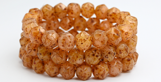 Irregular Rounded Beads, Opal Pink Travertin (72010-86800), Glass, Czech Republic