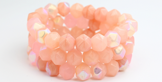 不规则圆形珠子，蛋白石粉红 Ab (72010-AB)，玻璃，捷克共和国