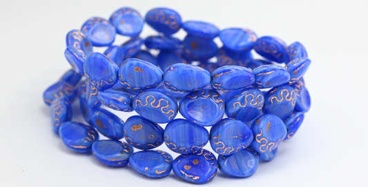 奥特莱斯 10 克泪滴形压制玻璃珠，13 x 11 毫米，混合颜色蓝色 (MIX-BLUE)，玻璃，捷克共和国