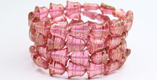 扁铃珠，水晶光泽红色全涂层（00030-14495），玻璃，捷克共和国