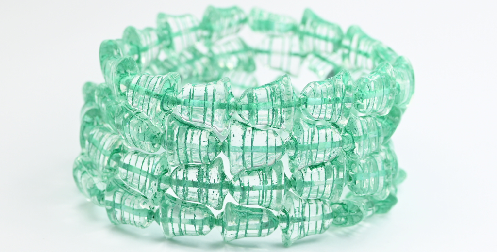 フラットベルビーズ、クリスタルティールライン（00030-54316）、ガラス、チェコ共和国