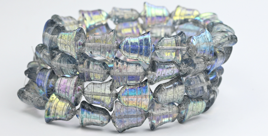 フラットベルビーズ、クリスタルライトグレーAb（00030-34311-AB）、ガラス、チェコ共和国