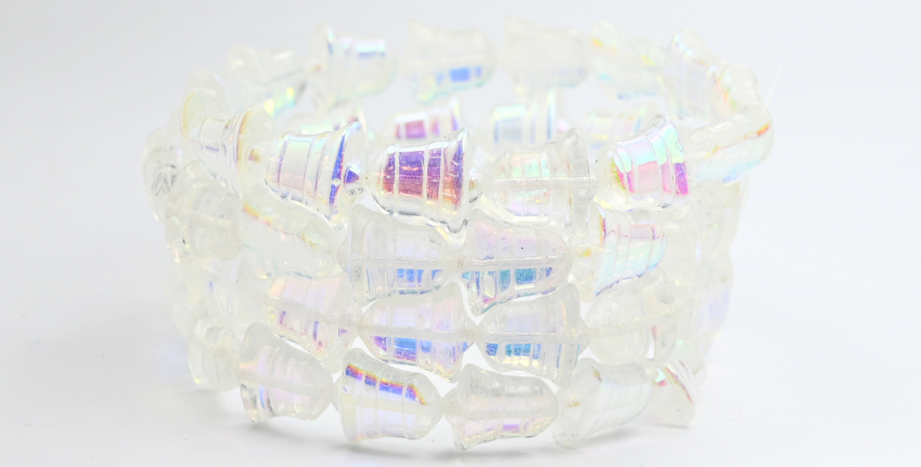 扁铃珠，水晶 Ab (00030-AB)，玻璃，捷克共和国