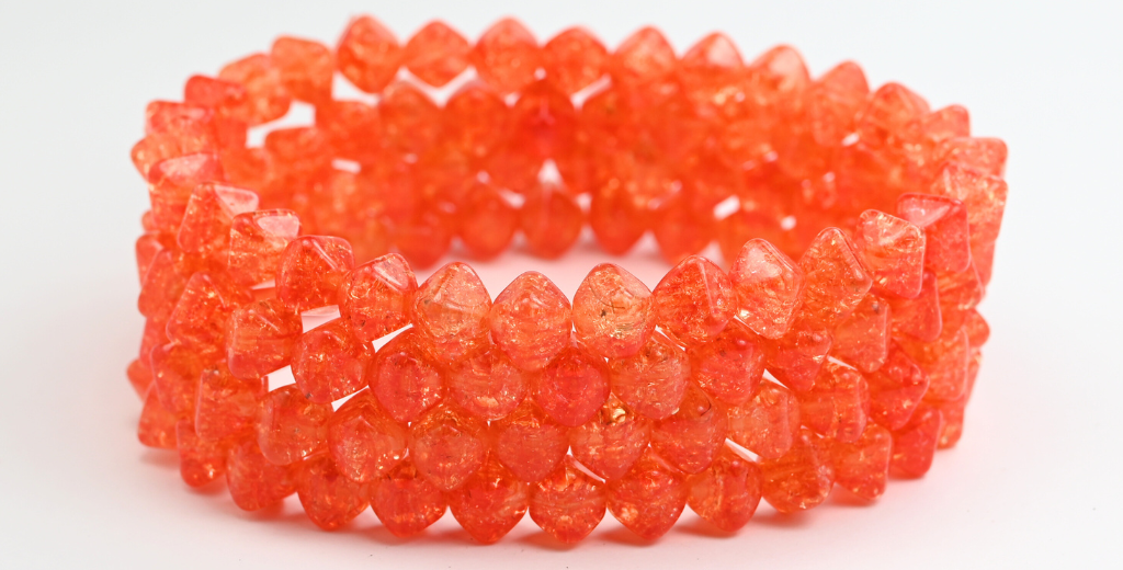 Pressed Beads, Crystal Light Pink Peach Crack (00030-34305-CRACK), Glass, Czech Republic