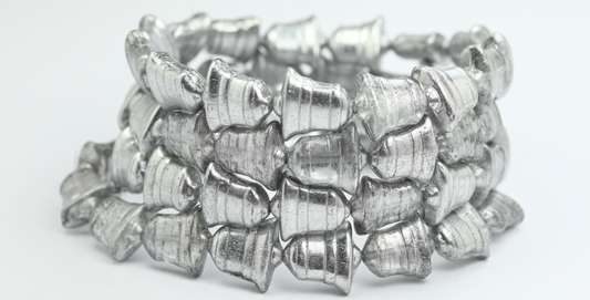 扁铃珠，水晶水晶银半涂层银灰色 (00030-27001-34301)，玻璃，捷克共和国