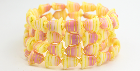 Flat Bell Beads, Opaque Pink 54320 (740102010-54320), Glass, Czech Republic