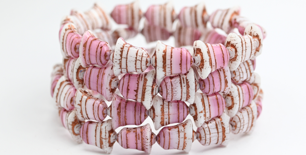 扁铃珠，不透明粉红铜衬里（740102010-54319），玻璃，捷克共和国