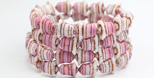 扁铃珠，不透明粉红铜衬里（740102010-54319），玻璃，捷克共和国