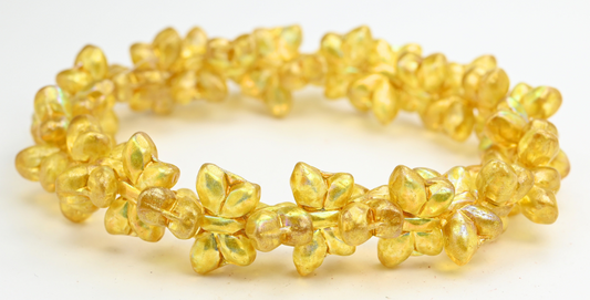 OUTLET 10 grams Simple Butterfly Pressed Glass Beads, 20 x 12 mm, Crystal Light Yellow Ab (00030-34302-AB), Glass, Czech Republic