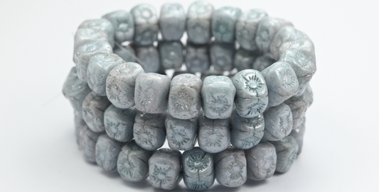 プレスビーズ、ホワイト 14458 (02010-14458)、ガラス、チェコ共和国 ~ STRANDED