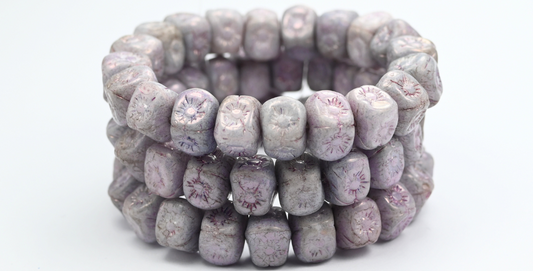 奥特莱斯 10 克立方花珠，9 x 8 毫米，10 颗 Luster Lila (02010-14494)，玻璃，捷克共和国