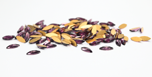 Navette Flat Back Cabs, Amethyst (AMETHYST), Glass, Czech Republic ~ STRANDED