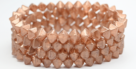 Flattened Bicone Pressed Beads, Lt.Purple Copper Splash (LT.PURPLE-86750), Glass, Czech Republic ~ STRANDED