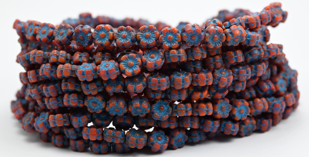 Hawaii Flower Pressed Glass Beads, Lt.Amethyst (LT.AMETHYST), Glass, Czech Republic ~ STRANDED