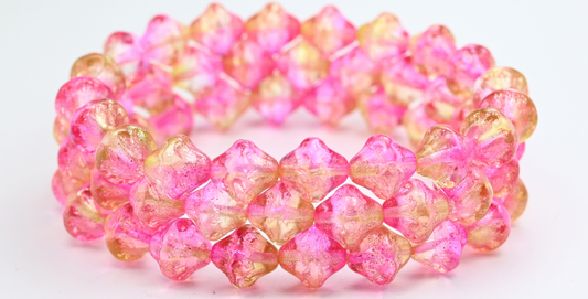 Lantern Pressed Glass Beads, Crystal 541023 (00030-541023), Glass, Czech Republic ~ STRANDED