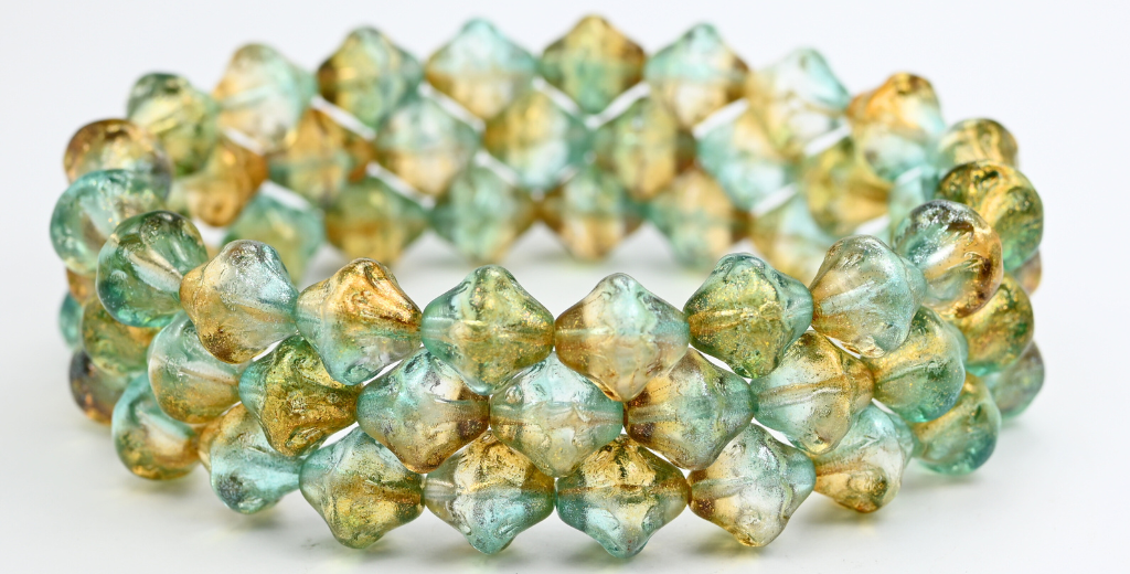 灯笼造型压制玻璃珠，水晶 541016 (00030-541016)，玻璃，捷克共和国 ~ 串珠