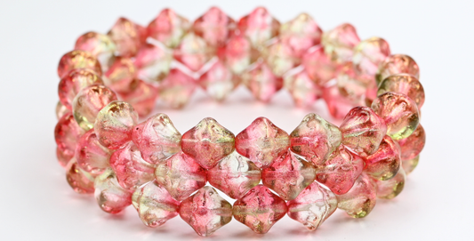 Lantern Pressed Glass Beads, Crystal 541015 (00030-541015), Glass, Czech Republic ~ STRANDED